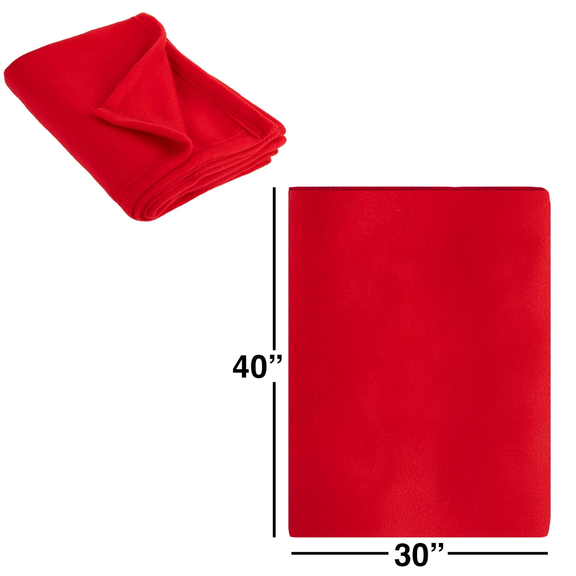 Reversible Sherpa 24 pack Adult Soft Fleece 40"L x 30"L Twin Throw Blankets for Homeless, Wedding Favors, Home in Assorted Colors - Lightweight Plush Warm Blanket for All Seasons Detail