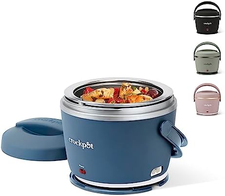Rapid Heating Crock-Pot Electric Lunch Box Food Warmer 20oz – Faded Blue S22V - Portable Electric Lunch Box Food Warmer - Faded Blue