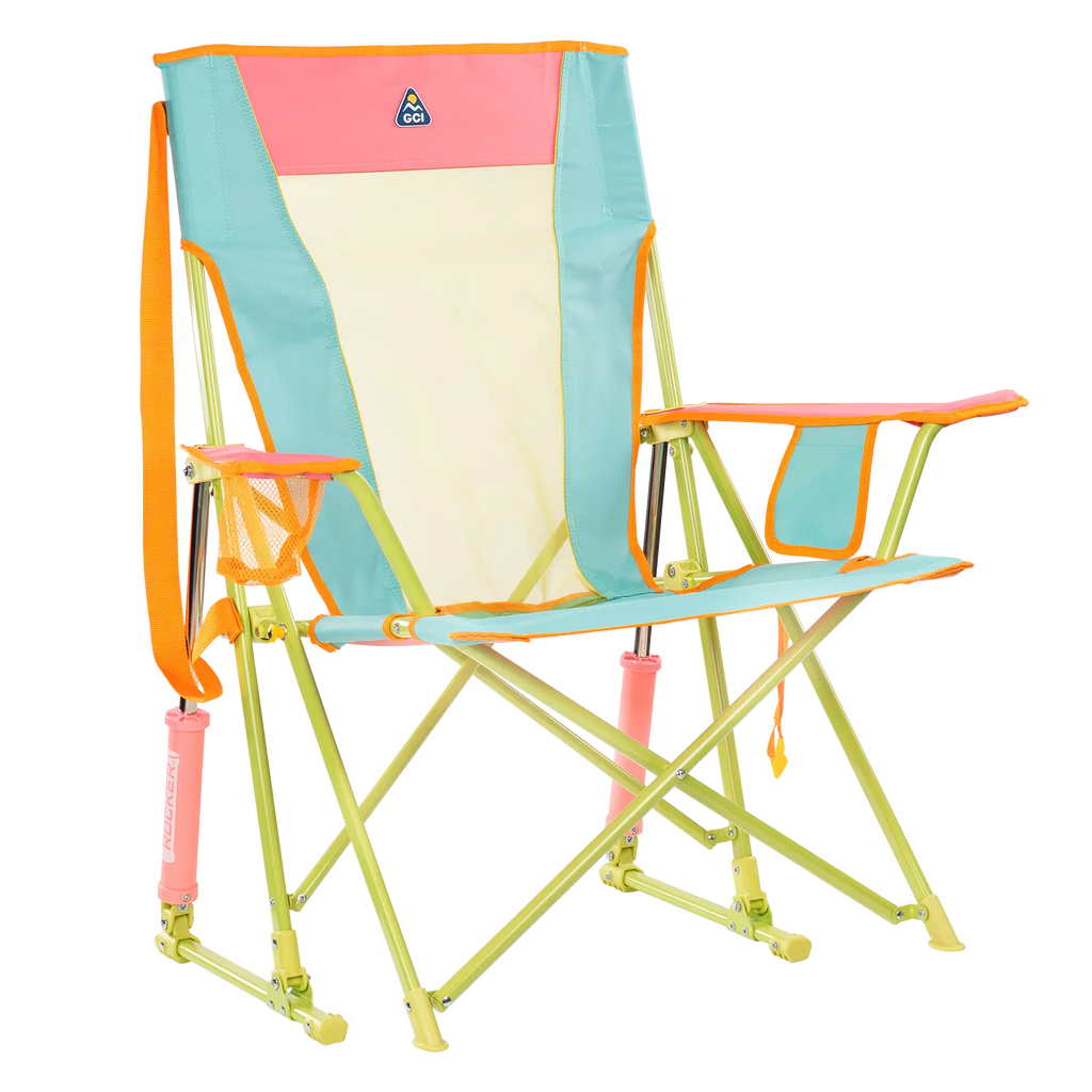 Heavy-Duty Freestyle Comfort Pro Rocker - Choice 375 - Patented Spring-Action Rocking Chair for Camping - Sweet Tea