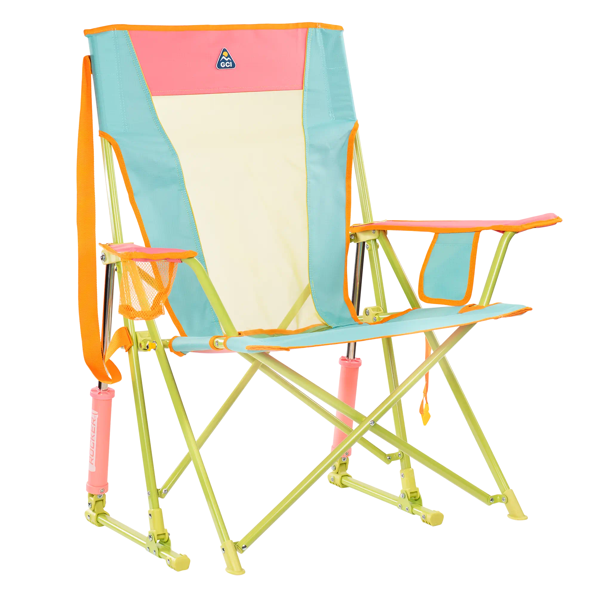 Heavy-Duty Freestyle Comfort Pro Rocker - Choice 375 - Patented Spring-Action Rocking Chair for Camping - Sweet Tea