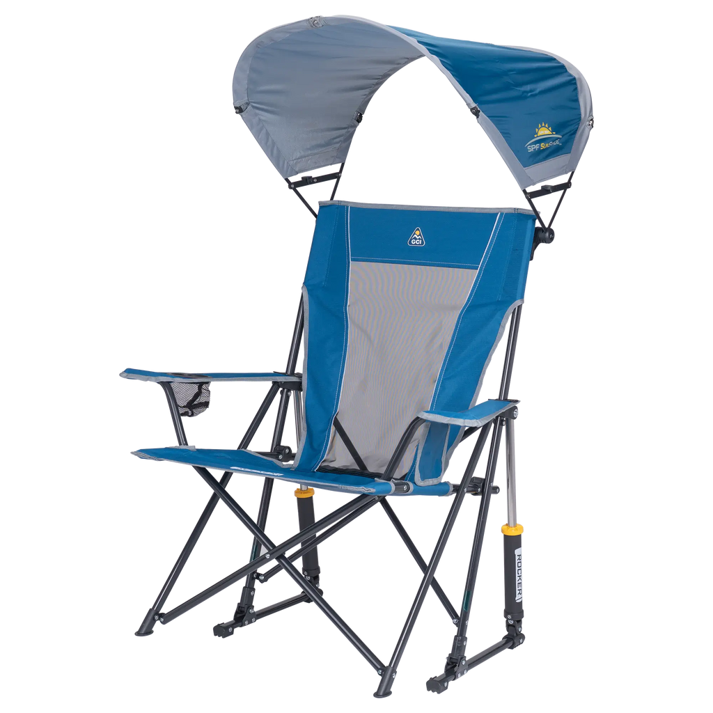 Premium All-Weather SunShade Rocker - Choice 550 - Patented Spring-Action Rocking Chair for Camping Detail