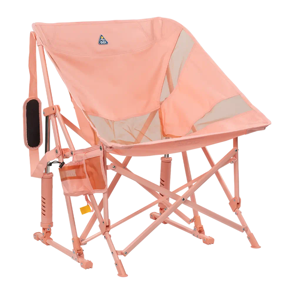 Premium All-Weather Pod Rocker Elite - Choice 832 - Freestyle Rocker Portable Outdoor Folding Chair - Soft Pink