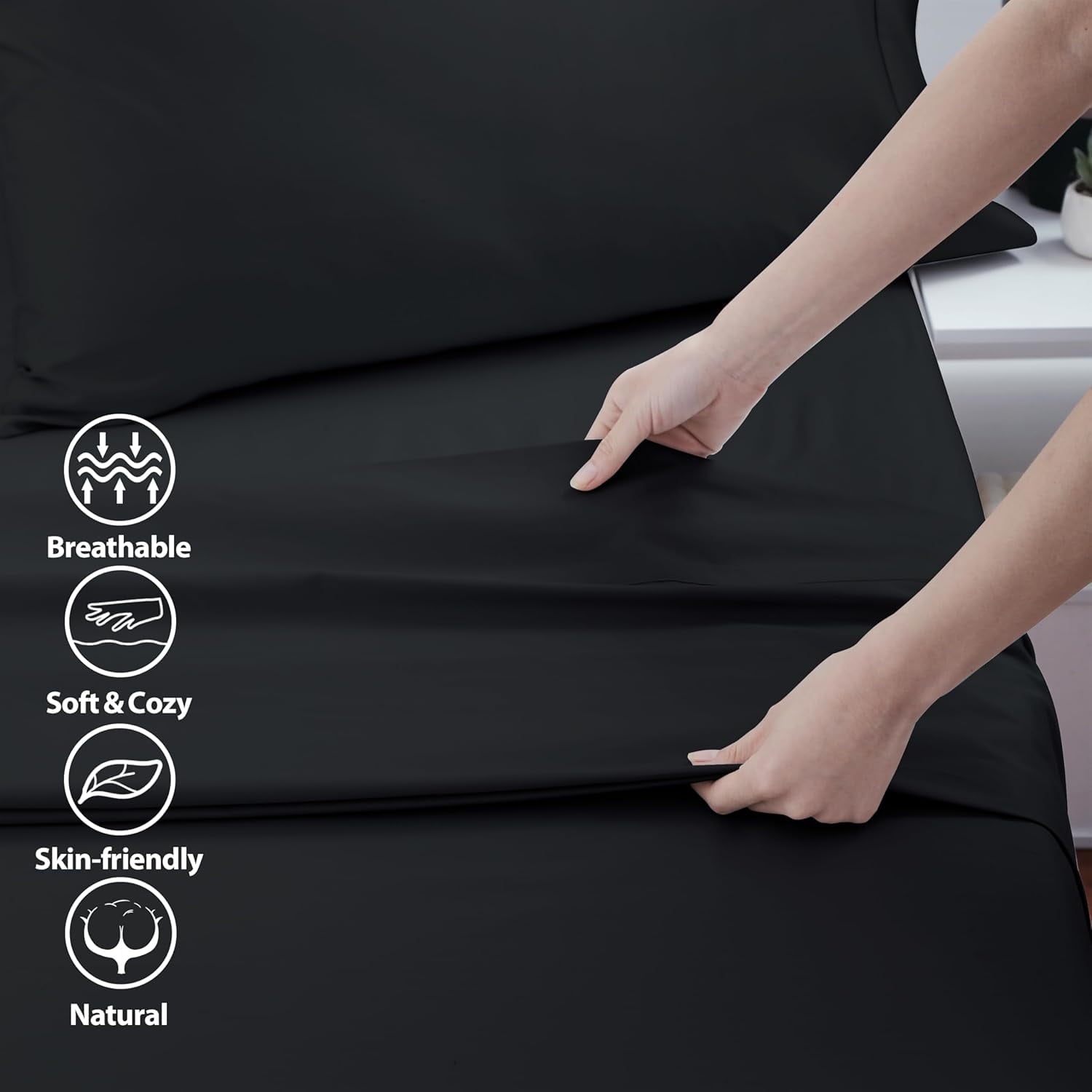 Ultra-Soft Sheet Only, 600 Thread Count 100% Egyptian Top Sheet 1Pcs, Cool & Breathable Bed Sheets Wrinkle, Fade, Stain Resistan... - Cooling Hotel Quality Bedding Sheets and Pillowcases Detail