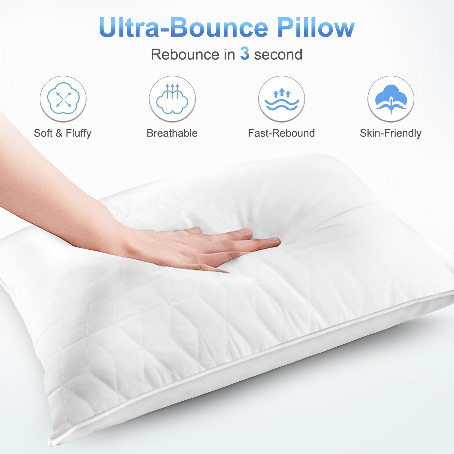 Decorative Plump Bed Pillows for Sleeping 2 pack, King Size Cooling Pillows Hotel Quality with Premium Soft Down Alternative Fill for ... - Decorative Throw Pillow Cushion for Sofa & Bed Detail