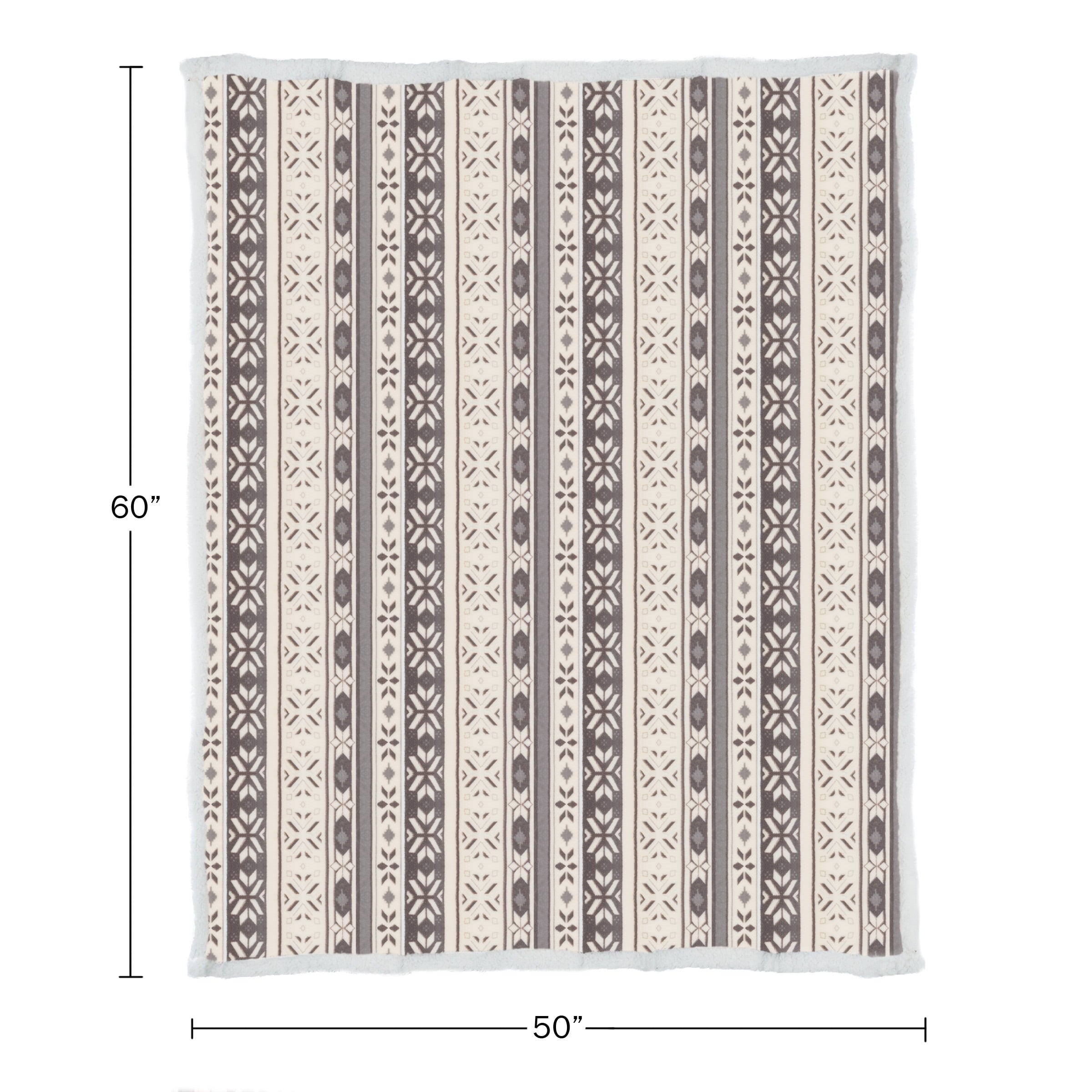 Decorative Knitted 50x60-Inch Machine Washable Fleece Blanket with Snowflakes - Cozy Fleece Throw Blanket for Couch & Bed Detail