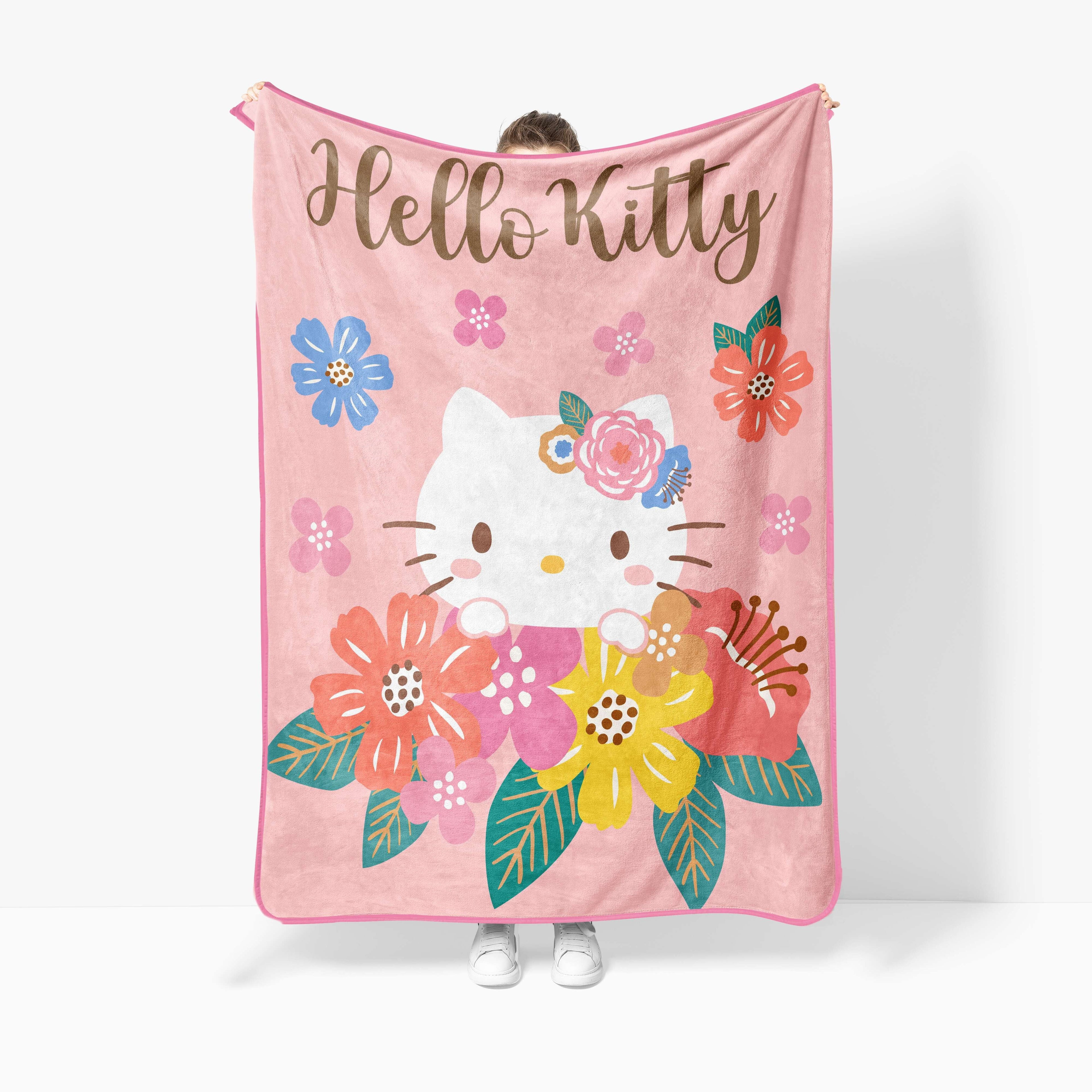 Decorative Knitted Floral Grace 46 x 60 Coral Fleece Kids Throw Blanket - Soft Bedding Accessories - Lightweight Plush Warm Blanket for All Seasons - Default Title