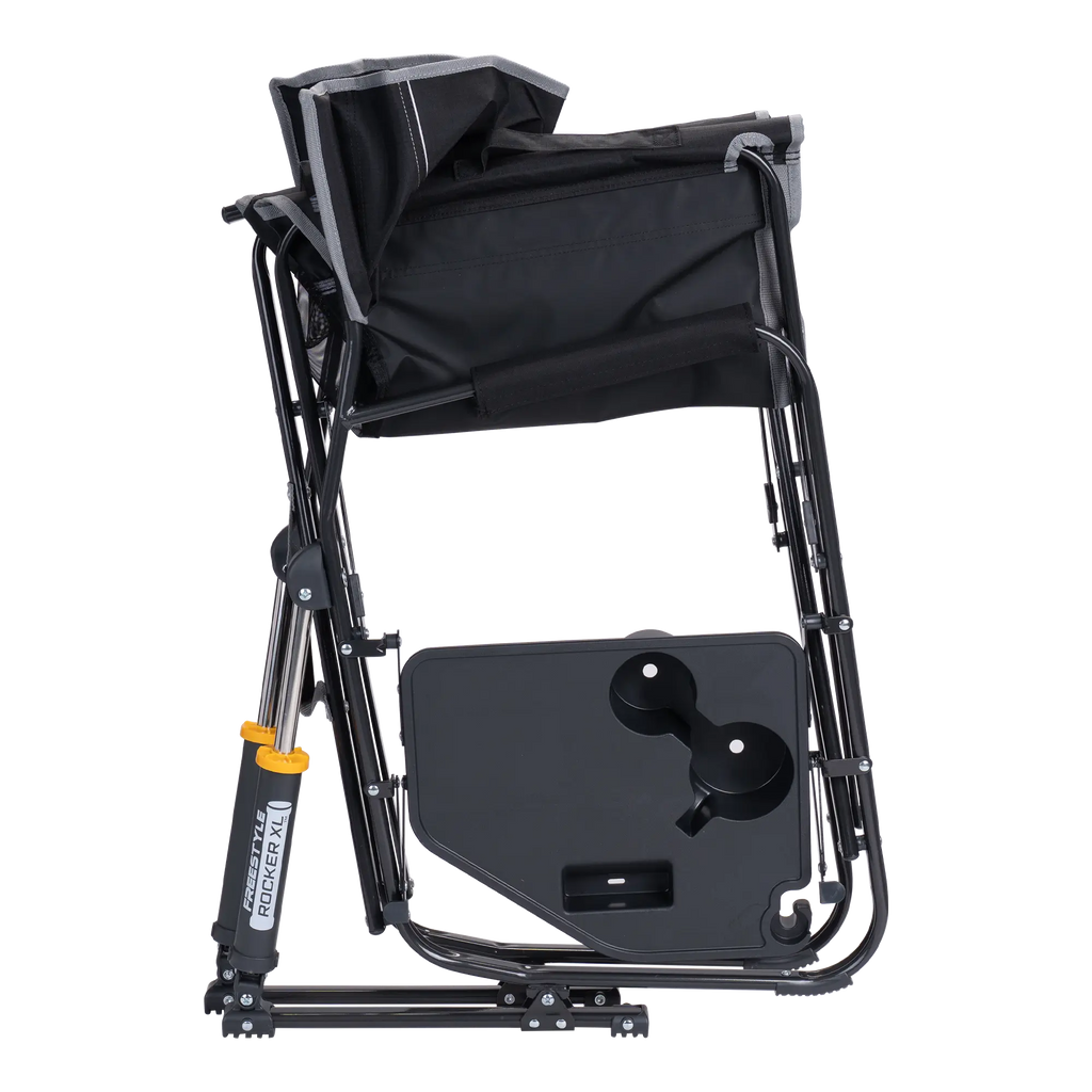 Luxury Camp Freestyle Rocker XL with Side Table - Choice 836 - Patented Spring-Action Rocking Chair for Camping Detail