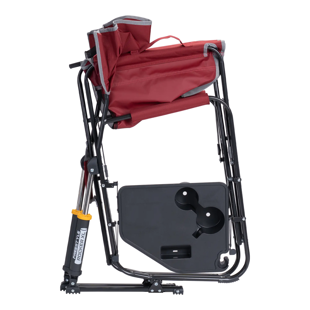 Luxury Camp Freestyle Rocker XL with Side Table - Choice 836 - Patented Spring-Action Rocking Chair for Camping Detail