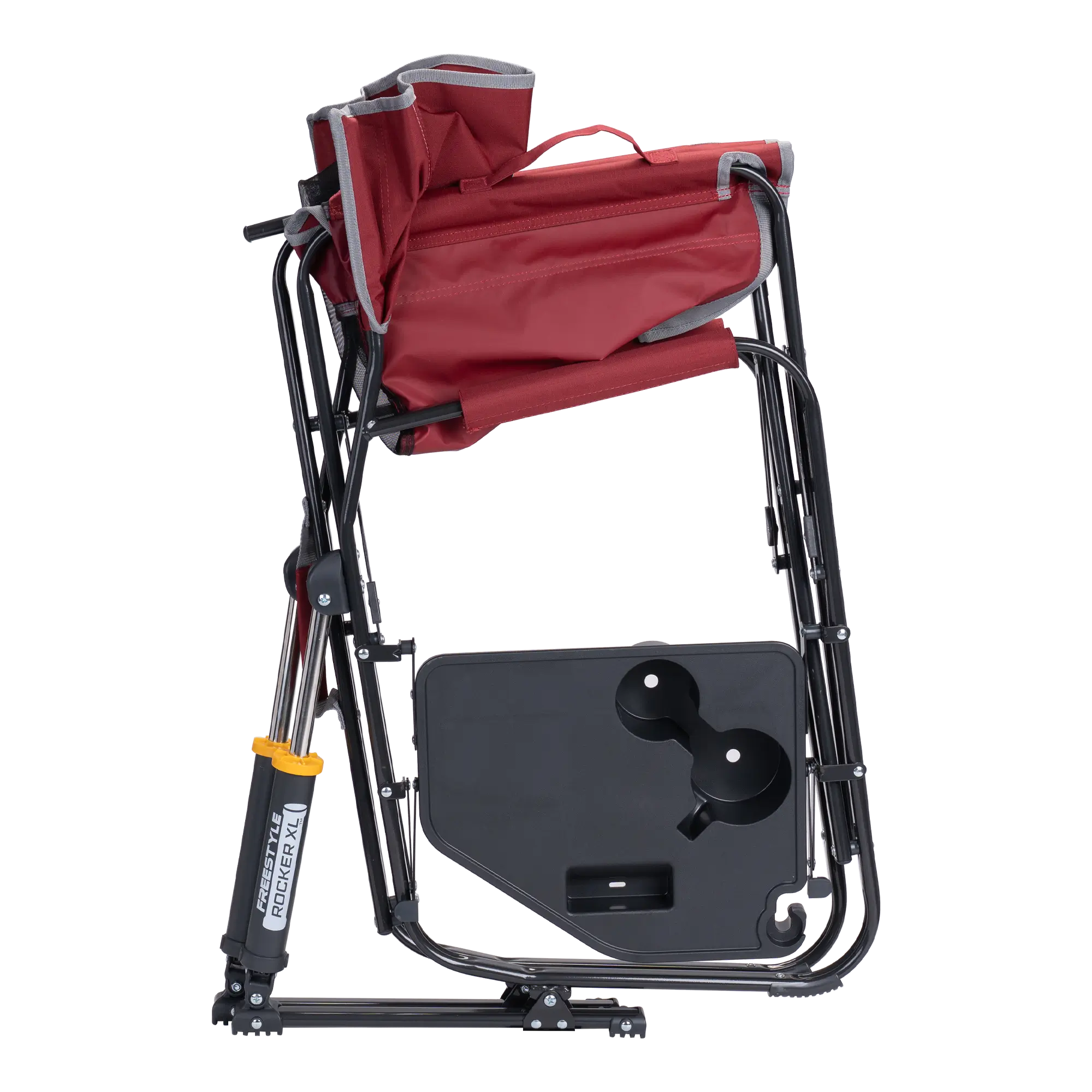 Luxury Camp Freestyle Rocker XL with Side Table - Choice 836 - Patented Spring-Action Rocking Chair for Camping Detail