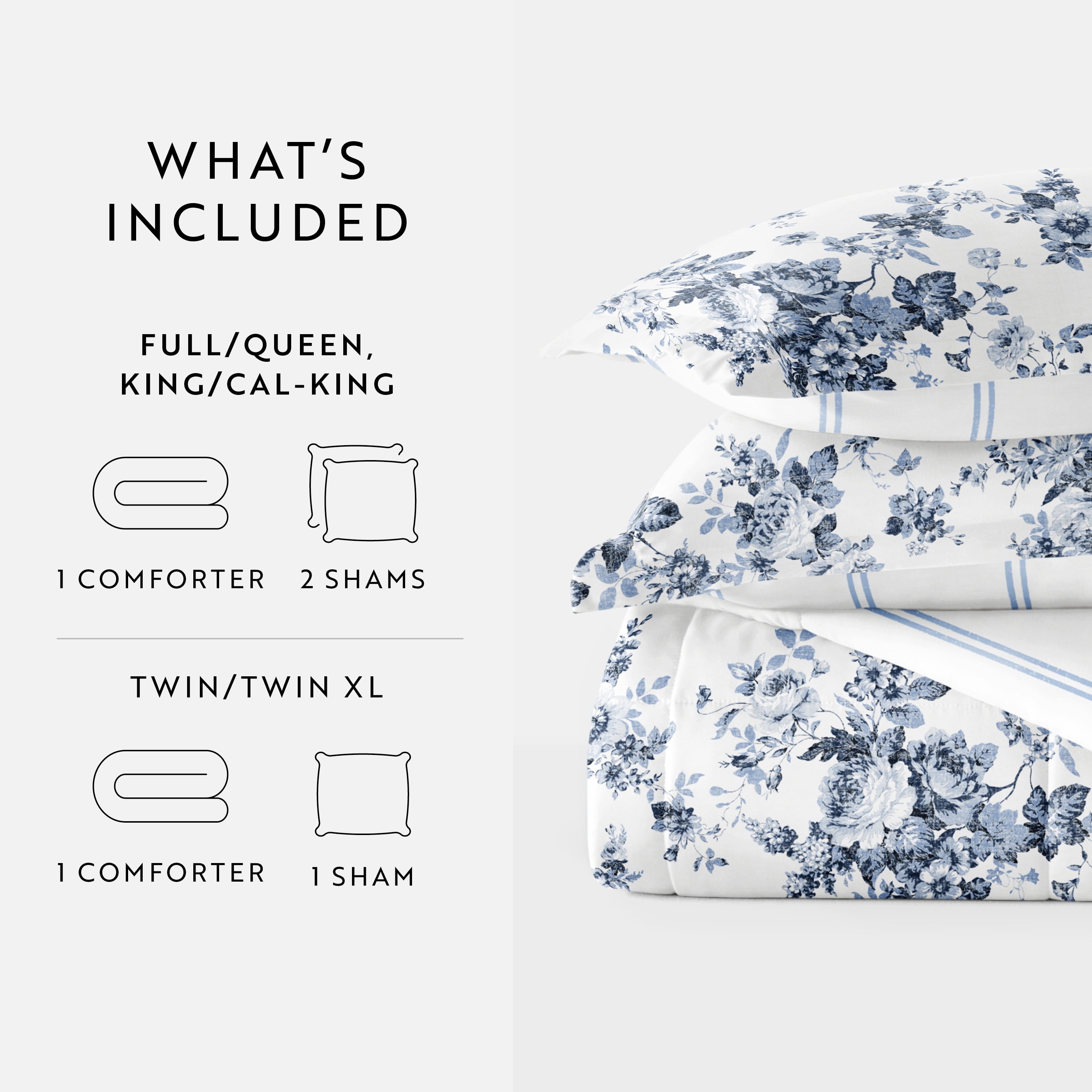 Fluffy Down Alternative Down Alternative Cabbage Rose Stripe Stone Reversible Comforter Set - All-Season Down Alternative Comforter Insert Detail