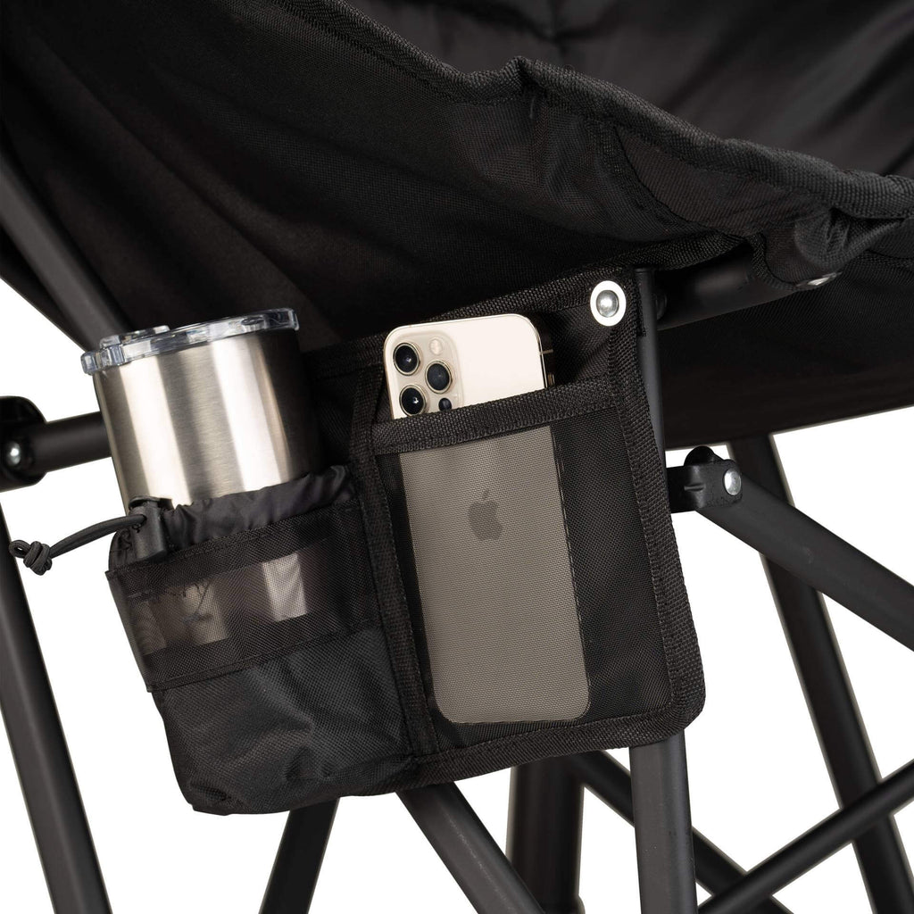 Premium All-Weather Puff Rocker - Choice 731 - Heavy-Duty Kickback Rocker with Beverage Holder Detail