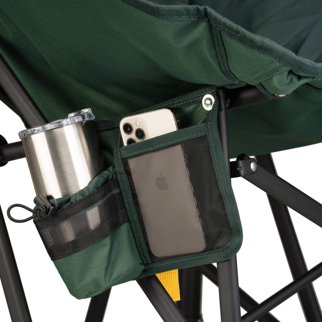 Premium All-Weather Puff Rocker - Choice 731 - Heavy-Duty Kickback Rocker with Beverage Holder Detail