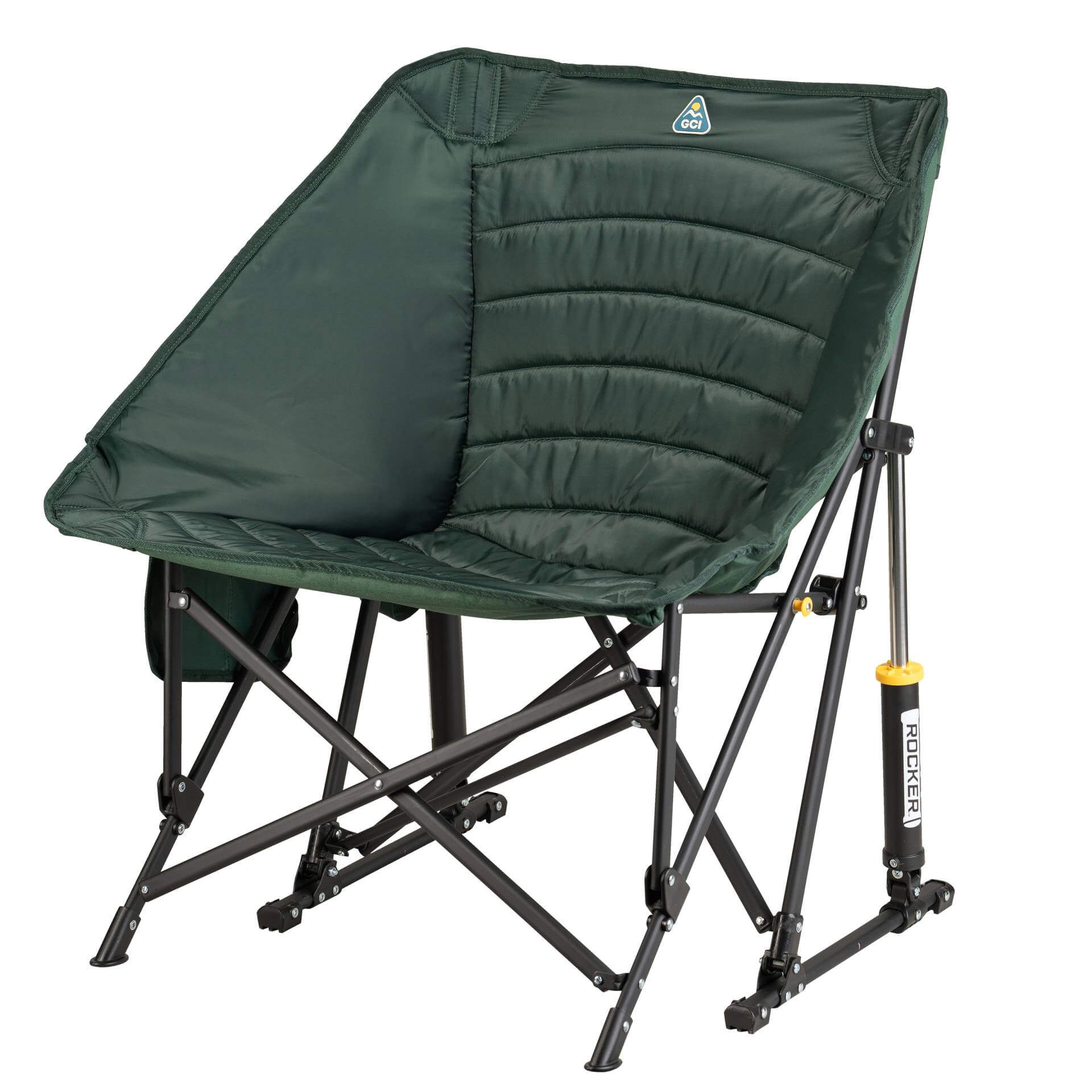 Premium All-Weather Puff Rocker - Choice 731 - Heavy-Duty Kickback Rocker with Beverage Holder Detail