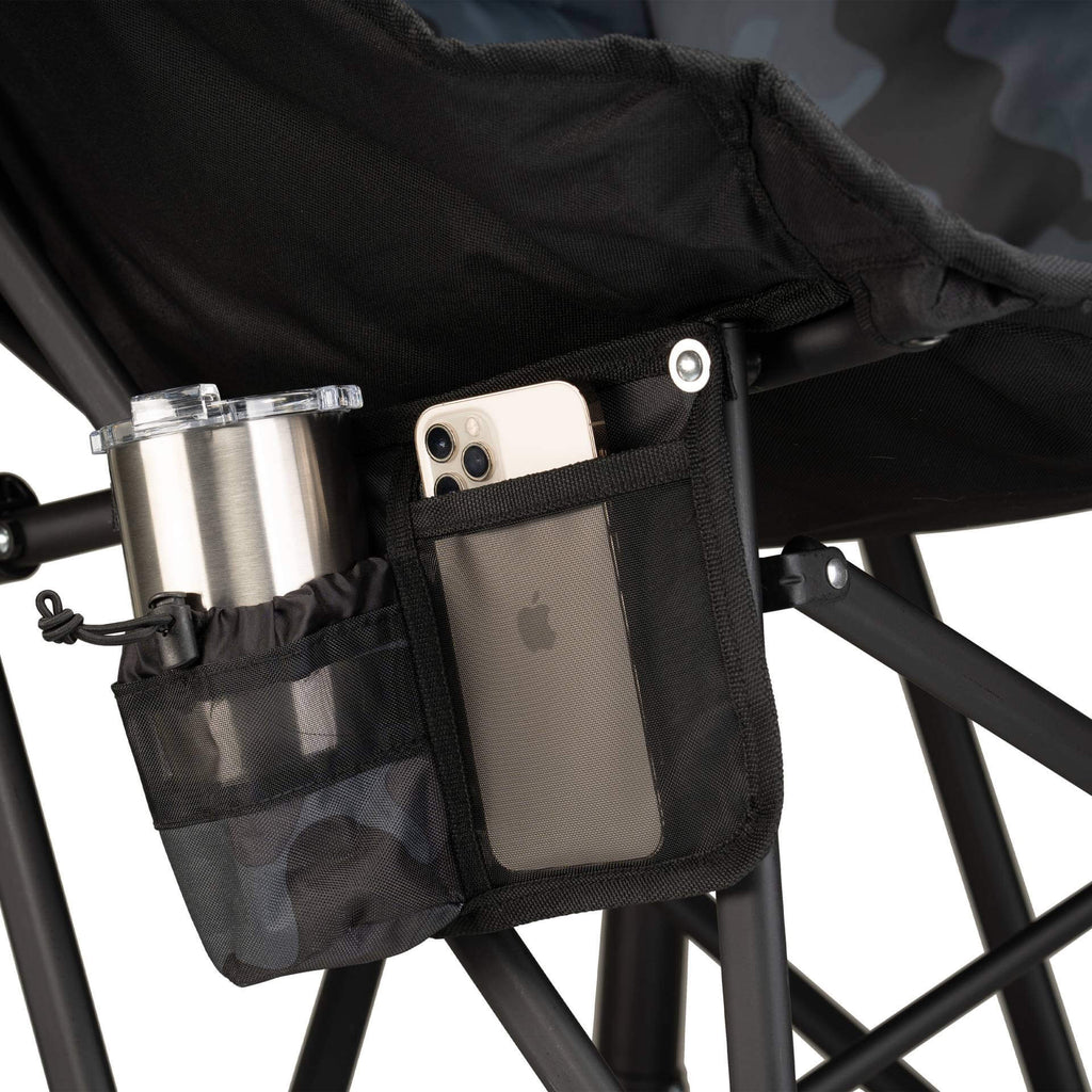 Premium All-Weather Puff Rocker - Choice 731 - Heavy-Duty Kickback Rocker with Beverage Holder Detail