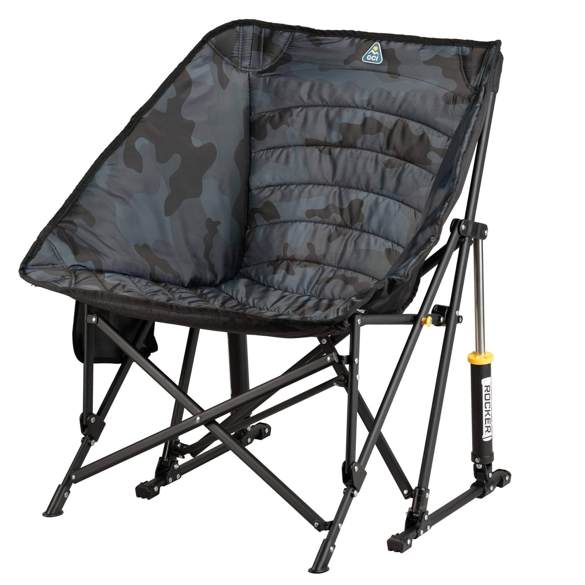 Premium All-Weather Puff Rocker - Choice 731 - Heavy-Duty Kickback Rocker with Beverage Holder Detail