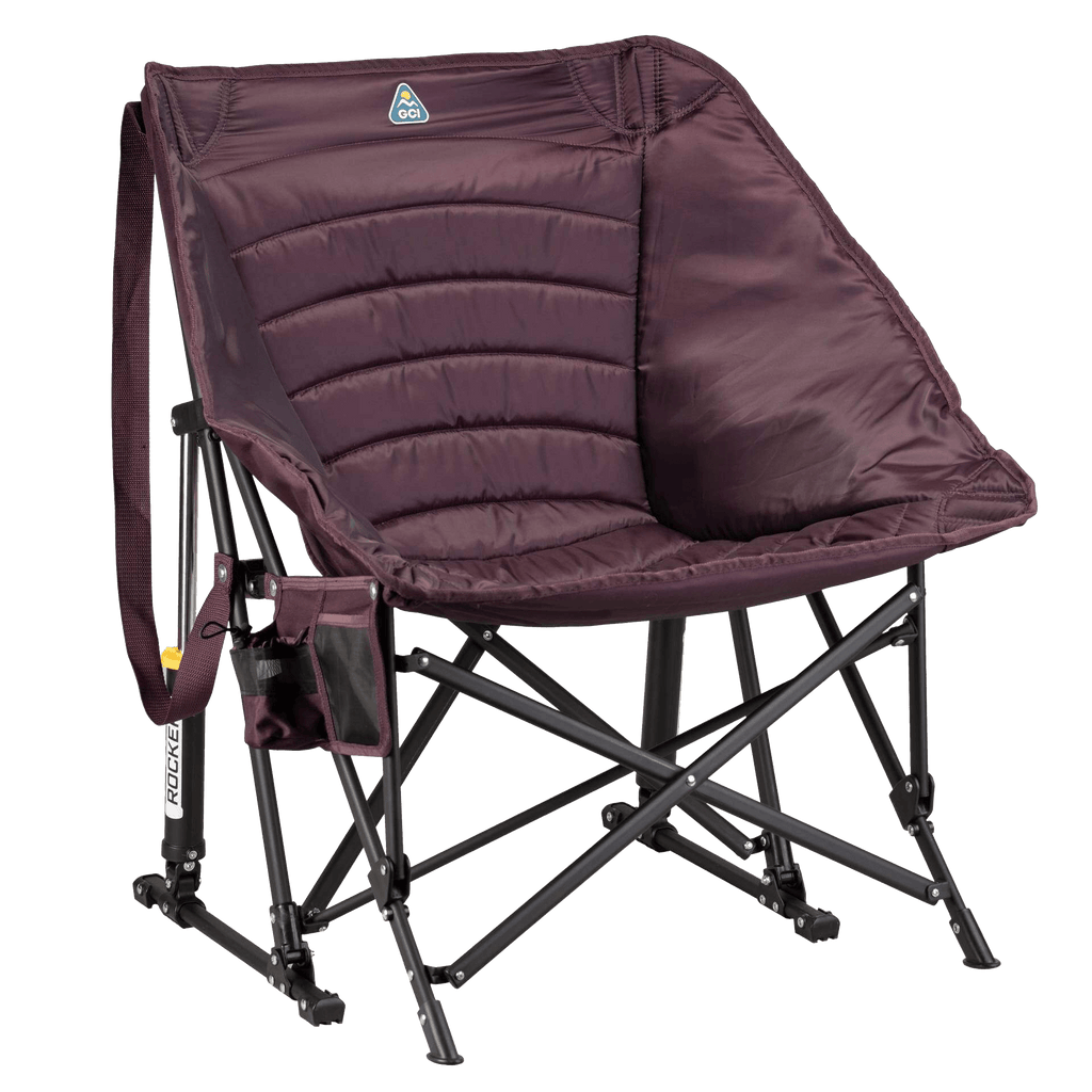 Premium All-Weather Puff Rocker - Choice 731 - Heavy-Duty Kickback Rocker with Beverage Holder - Amethyst