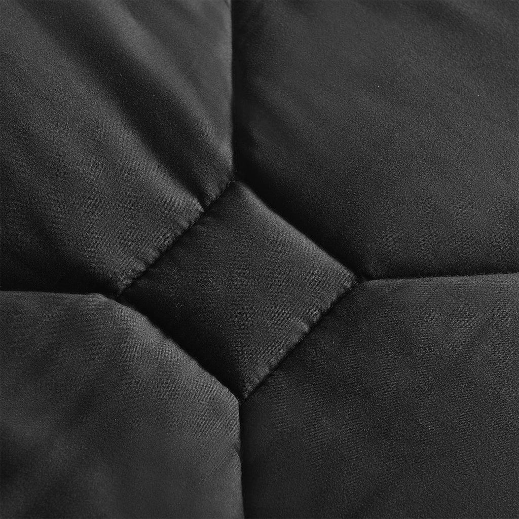 Hypoallergenic Cloud 8 PCS Modern Comforter Set with Sheets All Season Bed in a Bag, Black, Queen Size - Luxurious Quilted Duvet Cover Set Detail