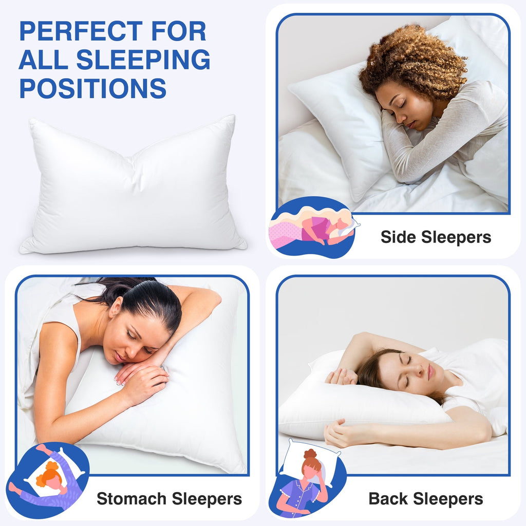 Decorative Plump Pillows and Bed Pillows Queen Size for Sleeping,With 2 Set of Soft Cotton Cover- Pack of 2 - Hotel Quality Plush Sleeping Pillows Detail