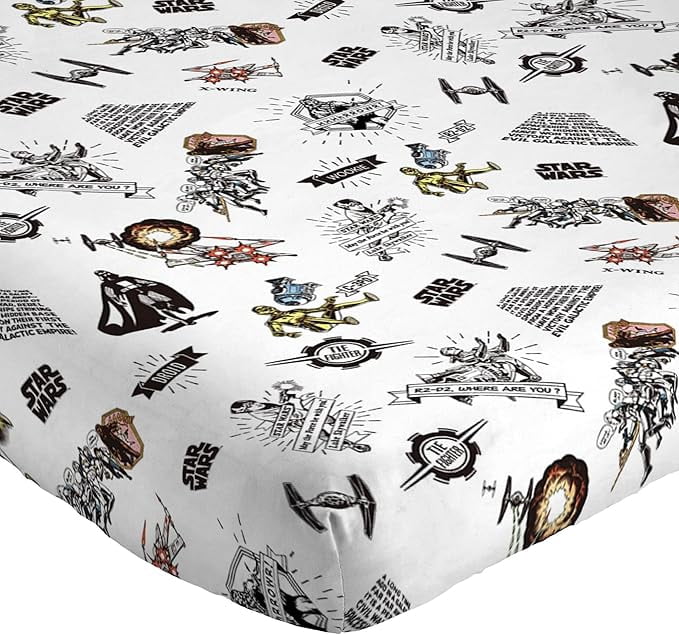 Cooling Sateen T-Shirt Comic 3 Piece Twin Size Bed Sheets Set - Disney Space Theme Bedding - Premium Ultra-Soft Pillowcase Pair for Sleeping Detail