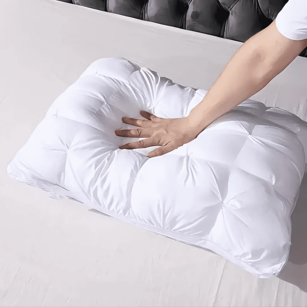 Hotel Collection Queen Size Bed Pillows Set of 2, Hotel Quality, Down Alternative Gusseted Bed Pillows for Side, Back, or Stomach Slee... - Ergonomic Memory Foam Pillow for Neck Pain Support Detail