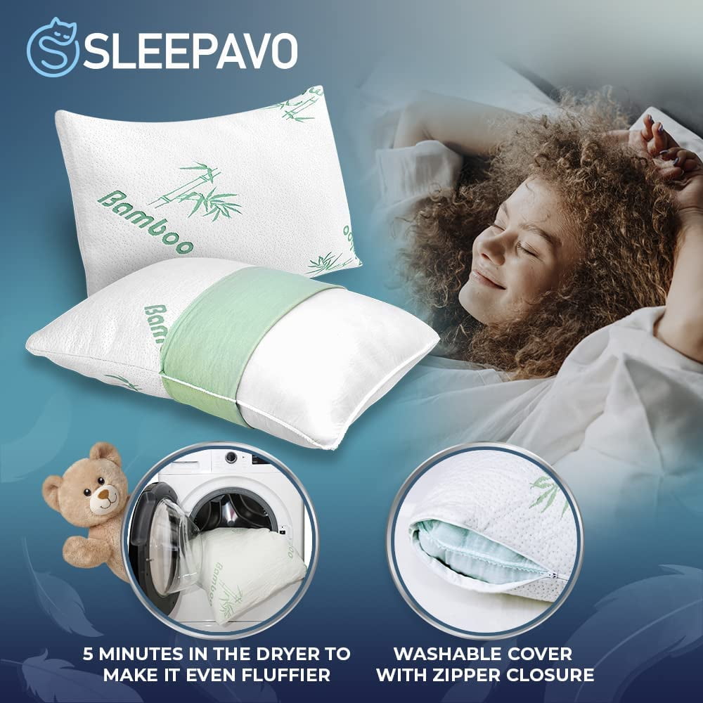 Ergonomic Memory Foam Memory Foam Pillows Queen Size Set of 2 - Cooling Bed Pillows for Sleeping - Back, Stomach, Side Sleeper Firm, Comfy ... - Ergonomic Memory Foam Pillow for Neck Pain Support Detail