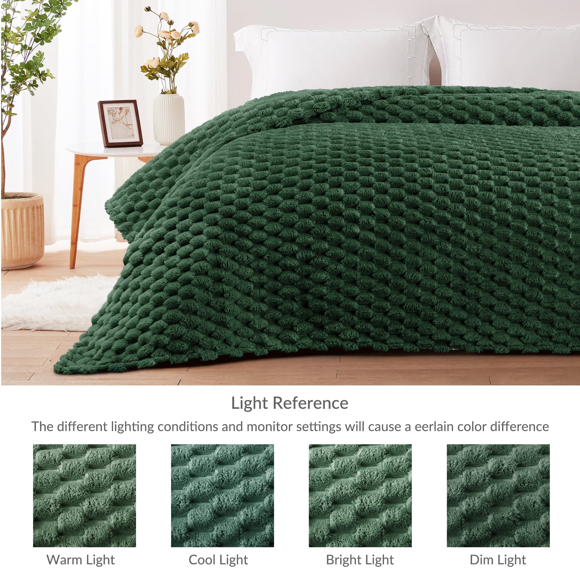 Super Soft Flannel 50"x60" Throw Blanket for Couch with Expanded 3D-Jacquard Pattern, Fuzzy Soft Cozy Exquisite Blankets or All Season, ... - Cozy Fleece Throw Blanket for Couch & Bed Detail