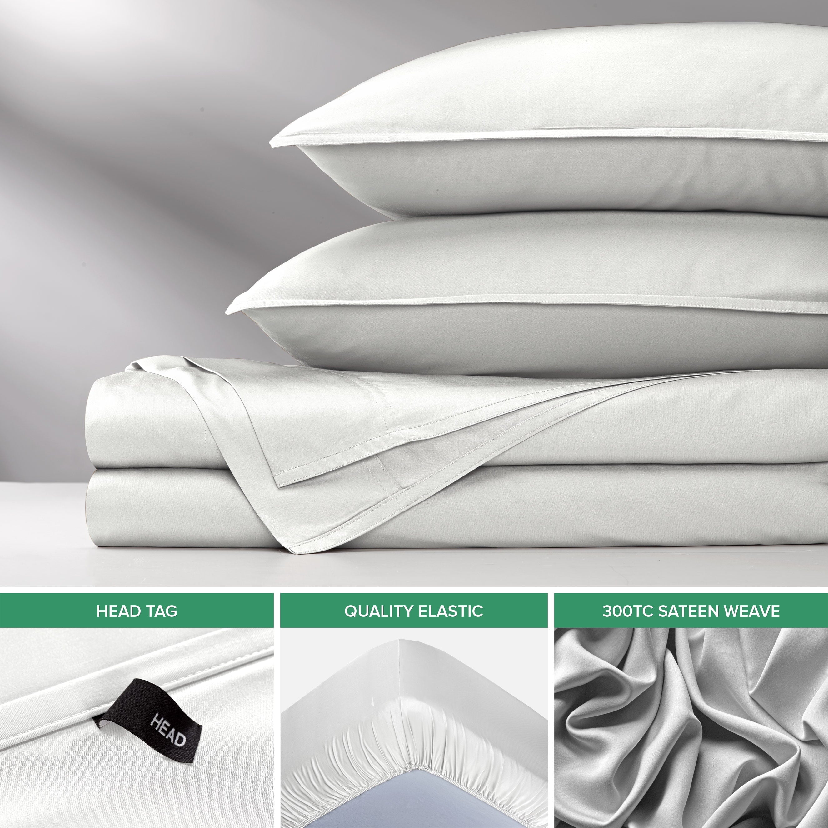 Cooling Sateen Sheets King Size Bed Sheet 4 Piece Set, Genuine 100% Organic Bamboo Viscose, Luxuriously Soft & Cooling, Double Stitc... - Premium Ultra-Soft Pillowcase Pair for Sleeping Detail