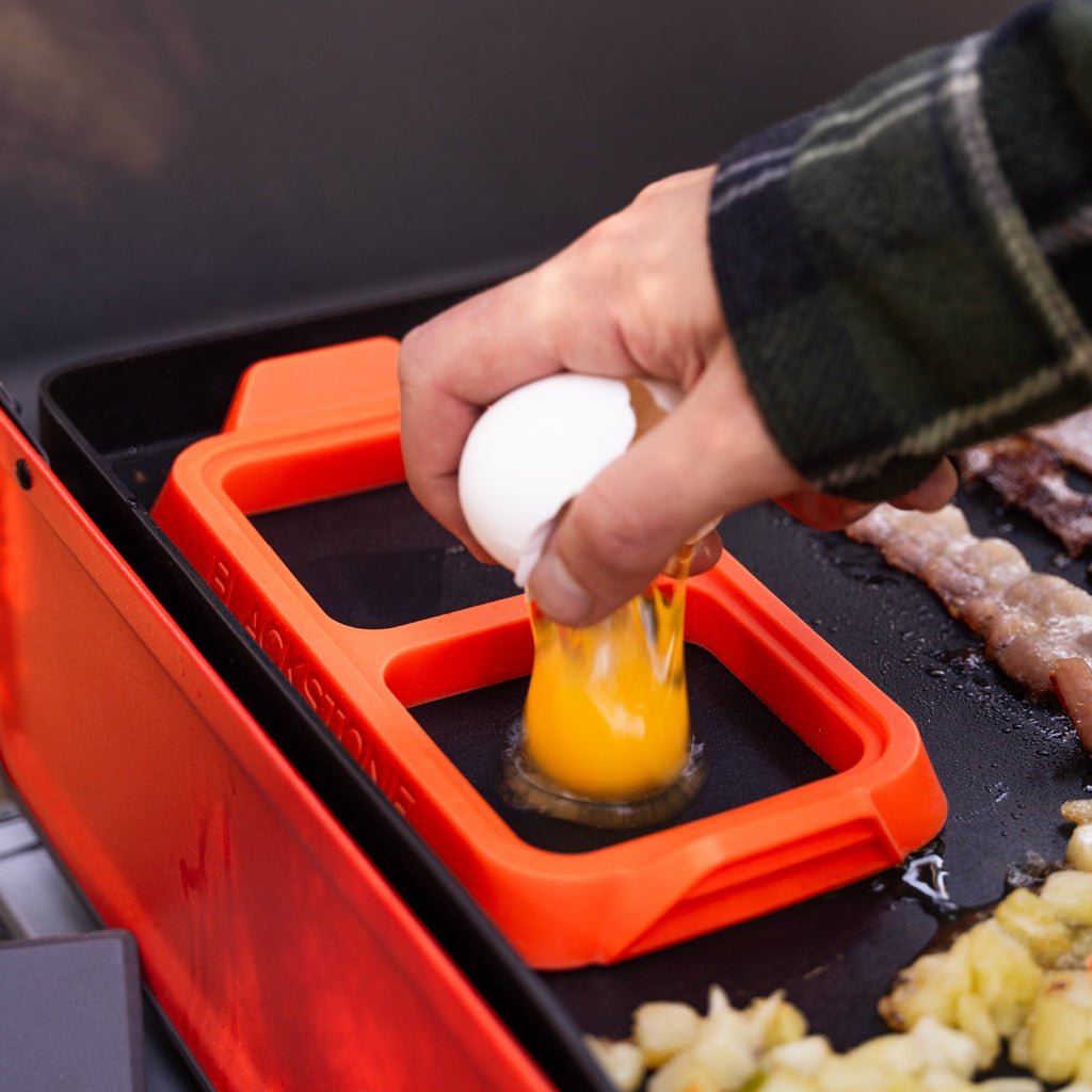Durable Steel Silicone Egg Ring Tray Set with Heat-Resistant Handles, 2-Piece - Professional Kitchen Tool for Culinary Enthusiasts Detail