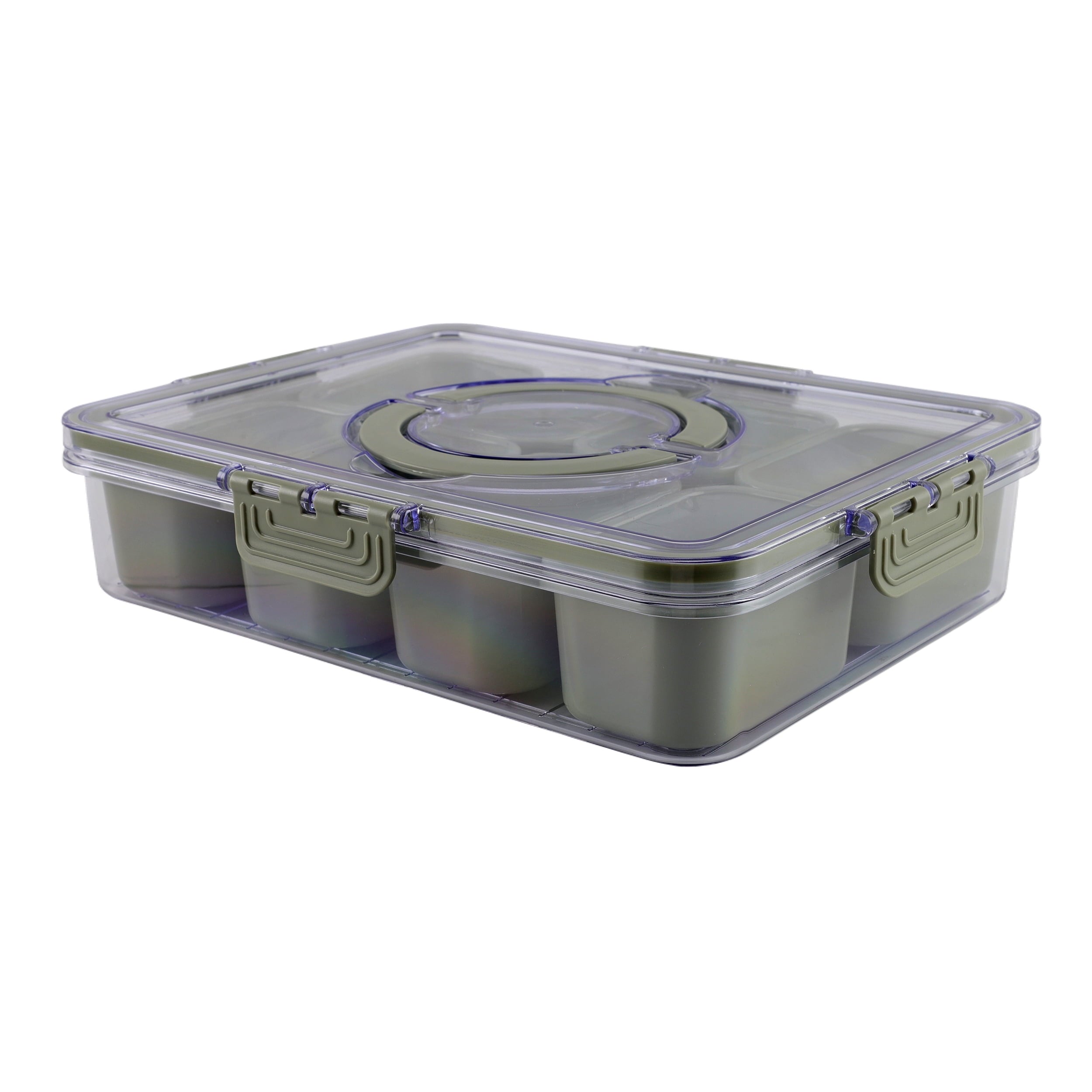 Fun Food Fidget 8-Compartment Snackle Box, Charcuterie and Snack Container, Divided Serving Tray with Lids and Handle, Dishwasher Saf... - Playful Star & Heart Shaped Geometric NeeDoh Detail