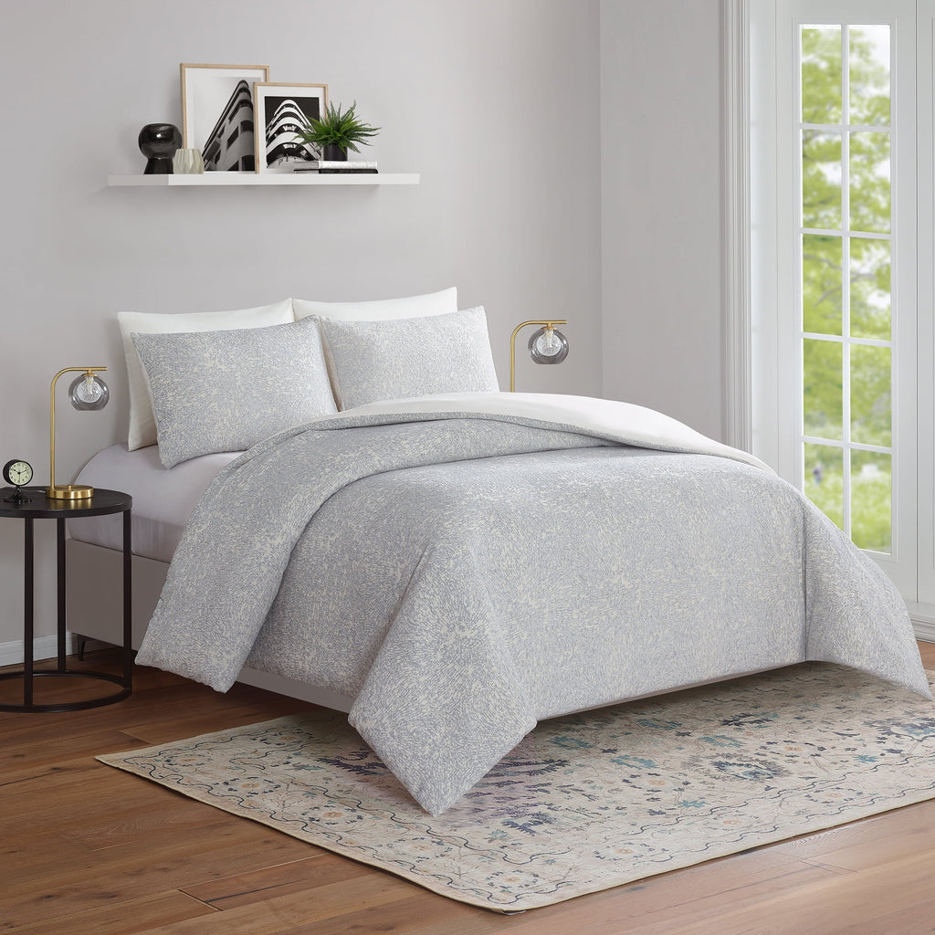 Luxurious Quilted Better Homes & Garden Grey Chenille 3-Piece Comforter Set, Full/Queen, All Ages - Luxurious Quilted Duvet Cover Set Detail