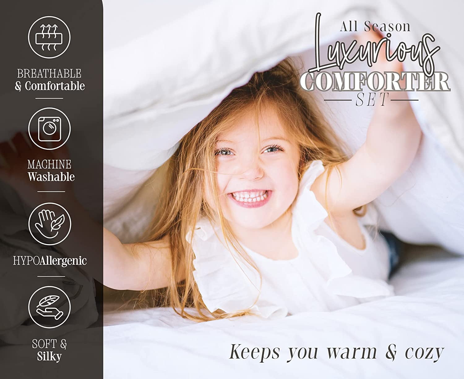 Luxurious Quilted 3-Piece Comforter Set - Reversible, Box Stitched Down Alternative, King/California King, All Season Suitable, Sage/Cream - All-Season Down Alternative Comforter Insert Detail
