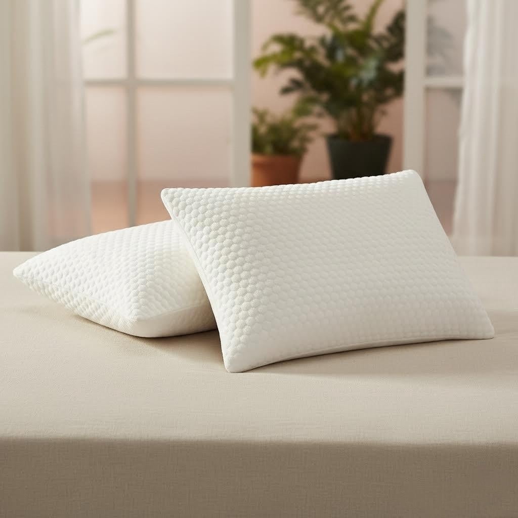 Hotel Collection Queen Size Latex Pillow (2 Pack) Shredded Natural Latex Cooling Bed Pillows for Side & Back Sleepers, Medium Firm Sup... - Hotel Quality Plush Sleeping Pillows Detail
