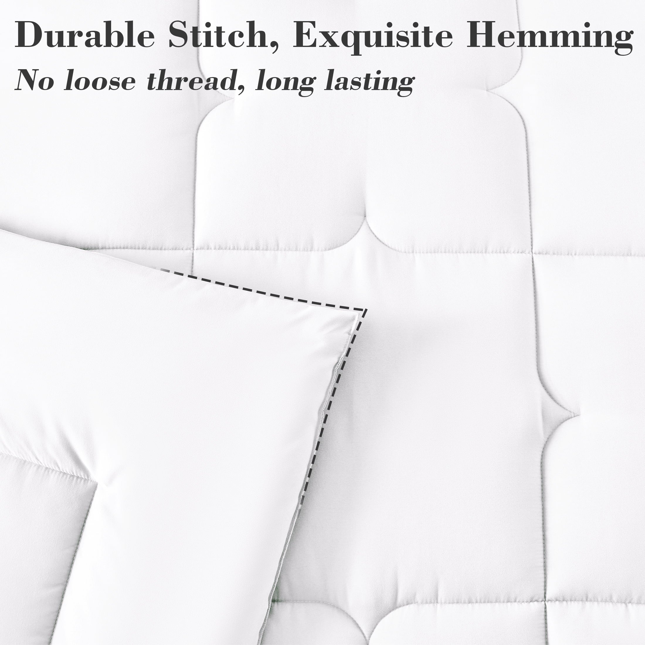 Hypoallergenic Cloud 3-Piece Queen Comforter Set - All-Season Down Alternative Bedding Bundle with 2 Pillow Shams, Premium Soft Bedding Se... - Cloud-Like Soft Lightweight Bed Comforter Detail