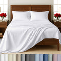 Premium Egyptian Cotton 500-Thread-Count 100% Cotton Sheet White Queen-Sheets Set, 4-Piece Extra Long-Staple Combed Cotton Bedding Sheets for... - Breathable Egyptian Cotton Flat & Fitted Sheets - Default Title