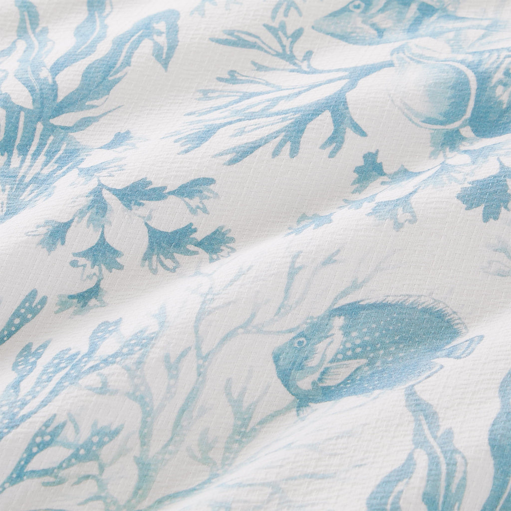 Hypoallergenic Cloud 3-Piece Lightweight 100% Cotton Blue & White Ocean Print Comforter Set, Full/Queen - Hypoallergenic Ultra-Fluffy Quilt for Winter Detail