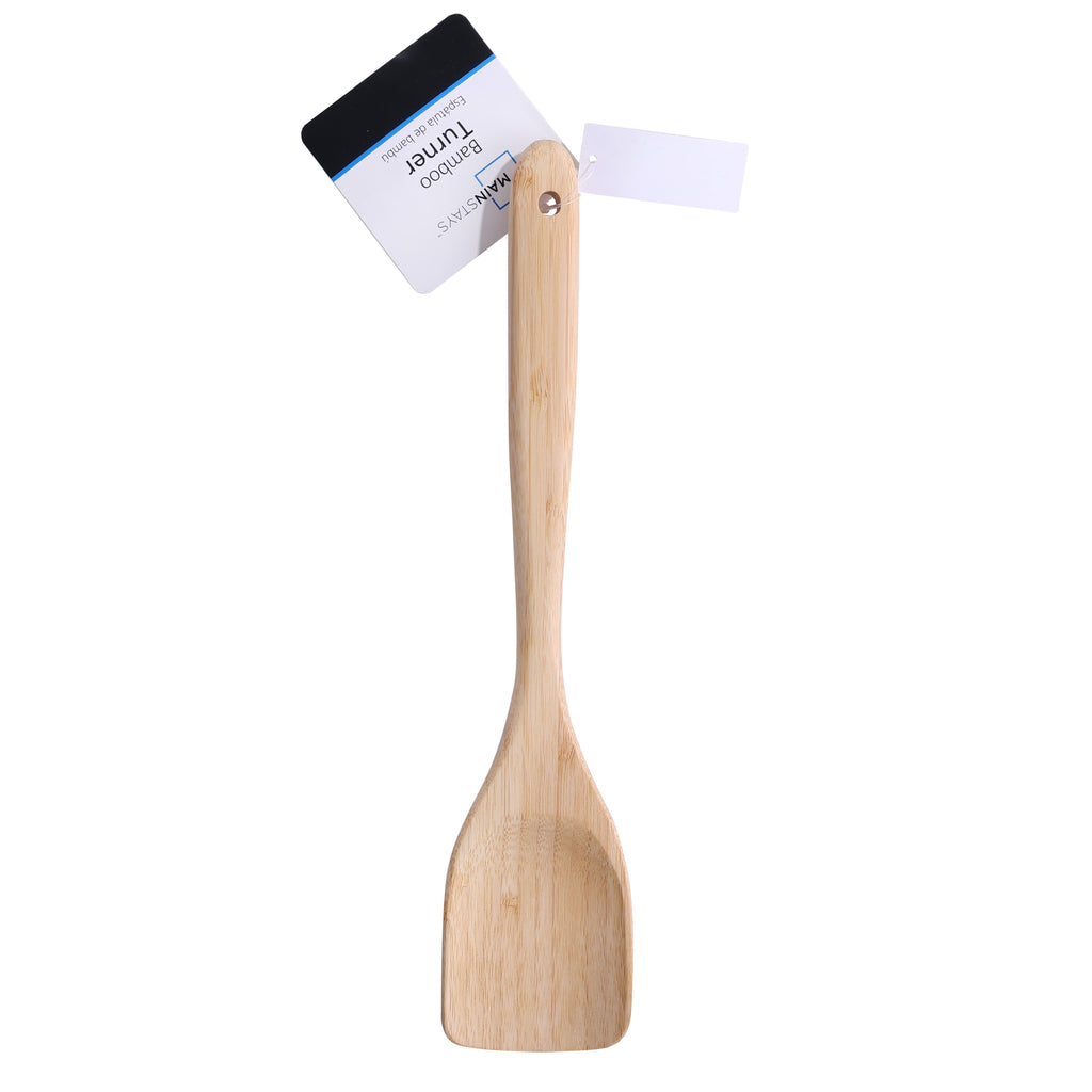 Durable Steel Bamboo Turner, Crafted , Cooking and Kitchen, 12.99 x 2.67 x 0.59 inch. - Multi-Purpose Hand Tool for Daily Meal Prep Detail