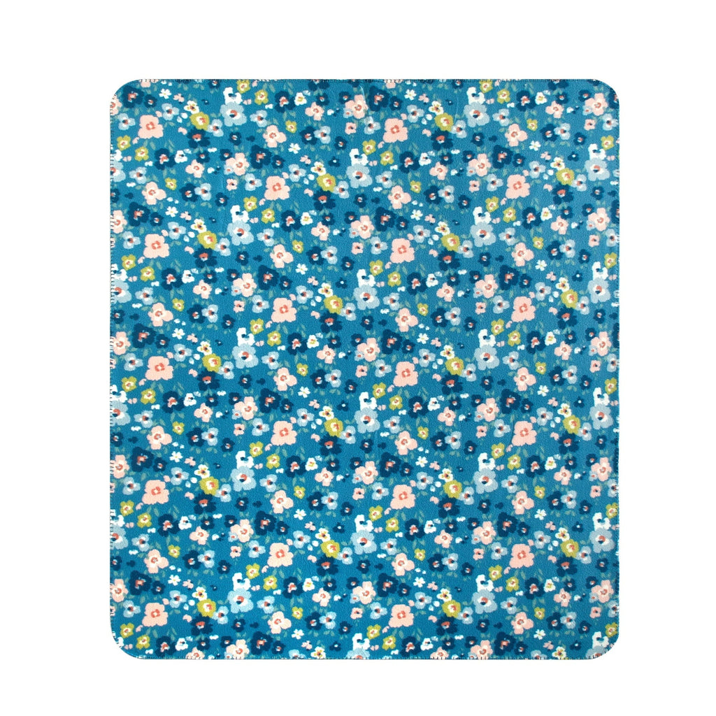 Reversible Sherpa Cozy Fleece Throw Blanket Delightful Floral 50" x 60", All Ages - Cozy Fleece Throw Blanket for Couch & Bed Detail