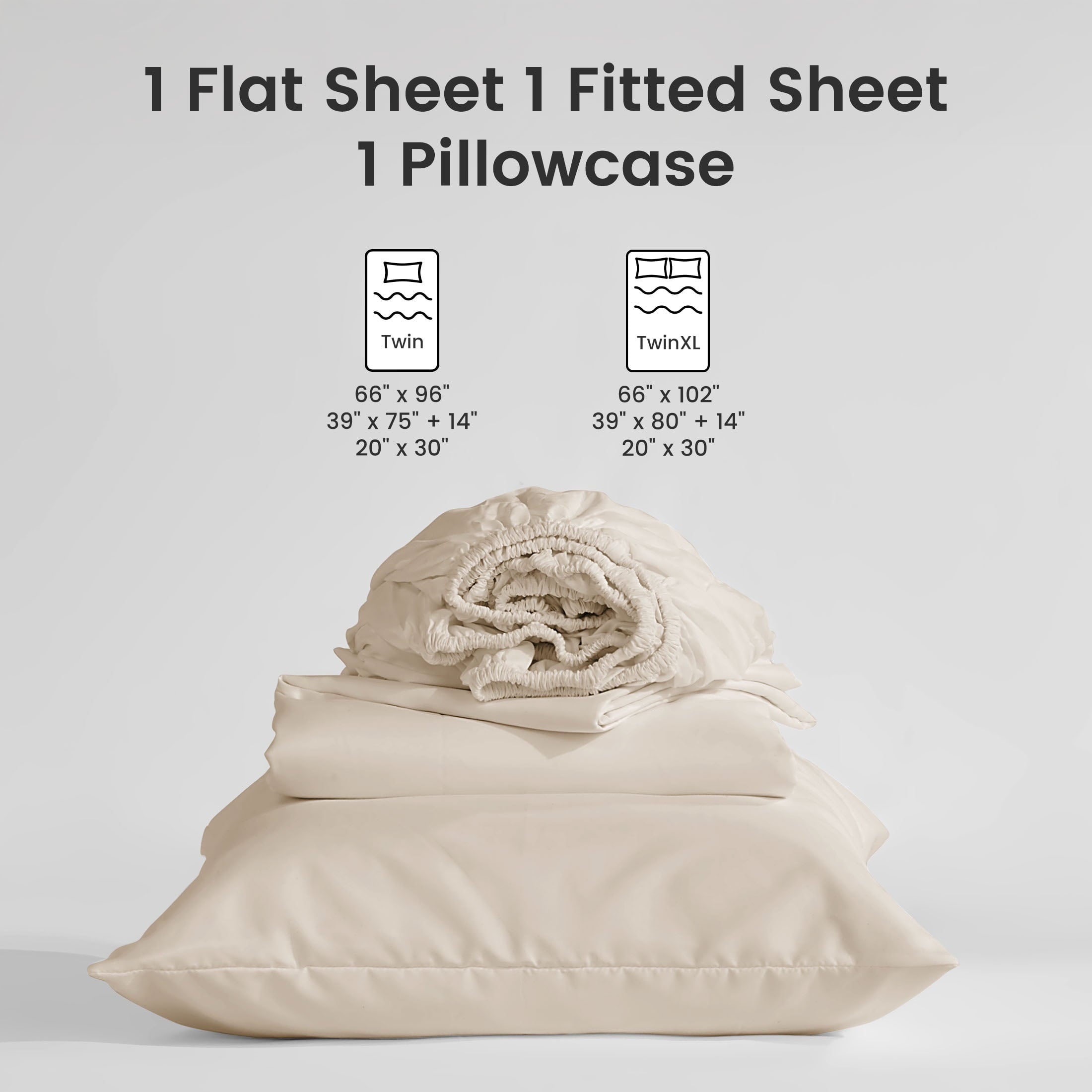 Breathable Luxury Bed Sheet Sets,Ultra Soft Breathable Luxury 4 Piece, (Beige, Queen) - Breathable Egyptian Cotton Flat & Fitted Sheets Detail