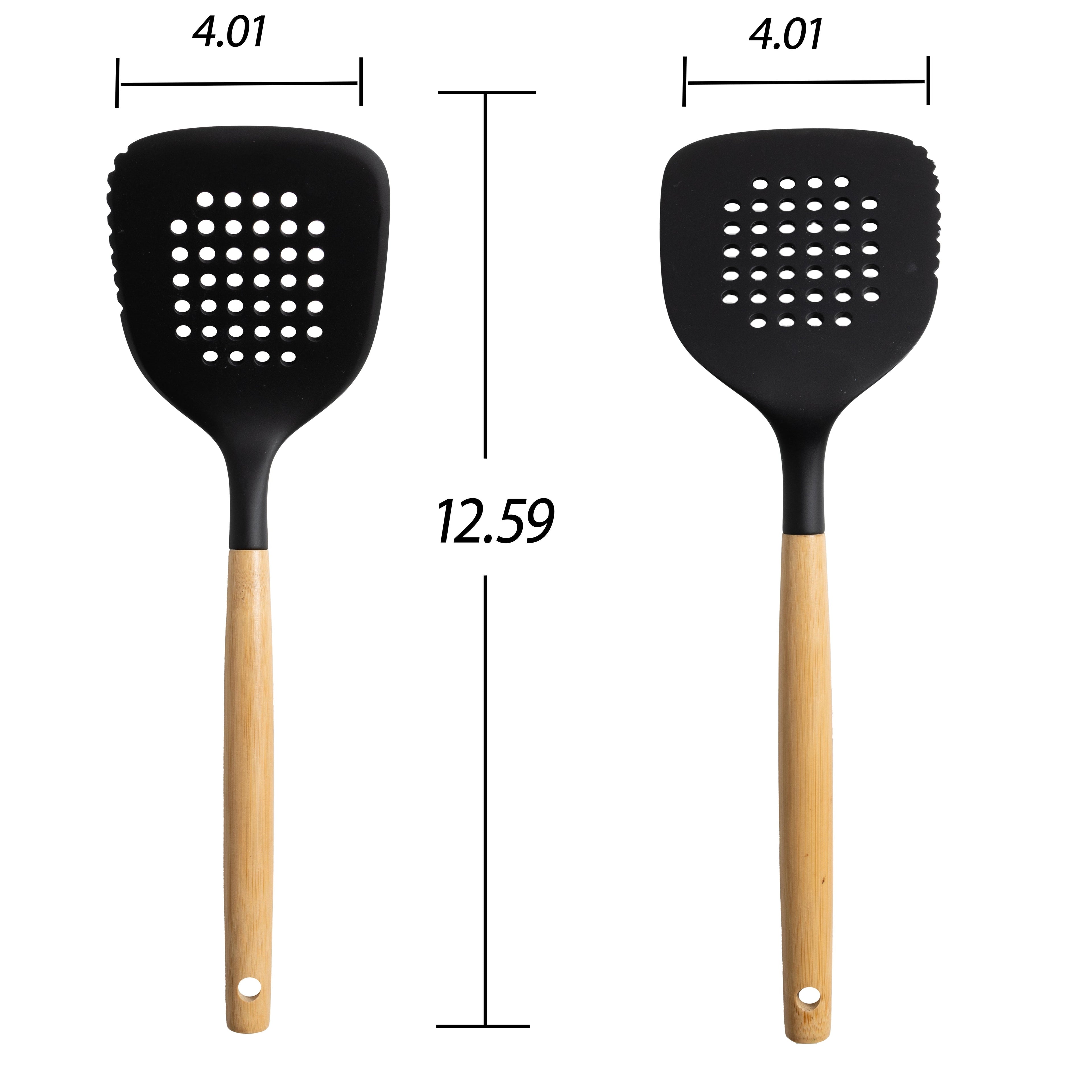 Professional Grade Kitchen and Cooking Utensil Turner, 13" L, Black - Multi-Purpose Hand Tool for Daily Meal Prep Detail