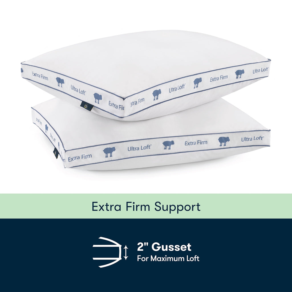 Fluffy Shredded Ultra Loft Standard/Queen Bed Pillow, Extra Firm Support - Ergonomic Memory Foam Pillow for Neck Pain Support Detail