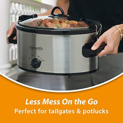 Oval Ceramic Crock-Pot Cook & Carry 6 Quart Portable Slow Cooker S07N - Programmable Slow Cooker with Oval Ceramic Pot Detail
