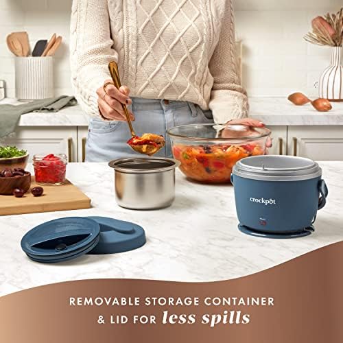 Rapid Heating Crock-Pot Electric Lunch Box Food Warmer 20oz – Faded Blue S22V - Portable Electric Lunch Box Food Warmer Detail