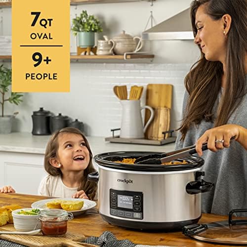 Large Capacity Crock-Pot 7 Quart Portable Programmable Slow Cooker with Timer S27U - Digital Crock Pot Slow Cooker for Family Meals Detail