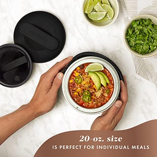 Leak-Proof Crock-Pot Electric Lunch Box Food Warmer 20oz – Black S26G - Portable Electric Lunch Box Food Warmer Detail