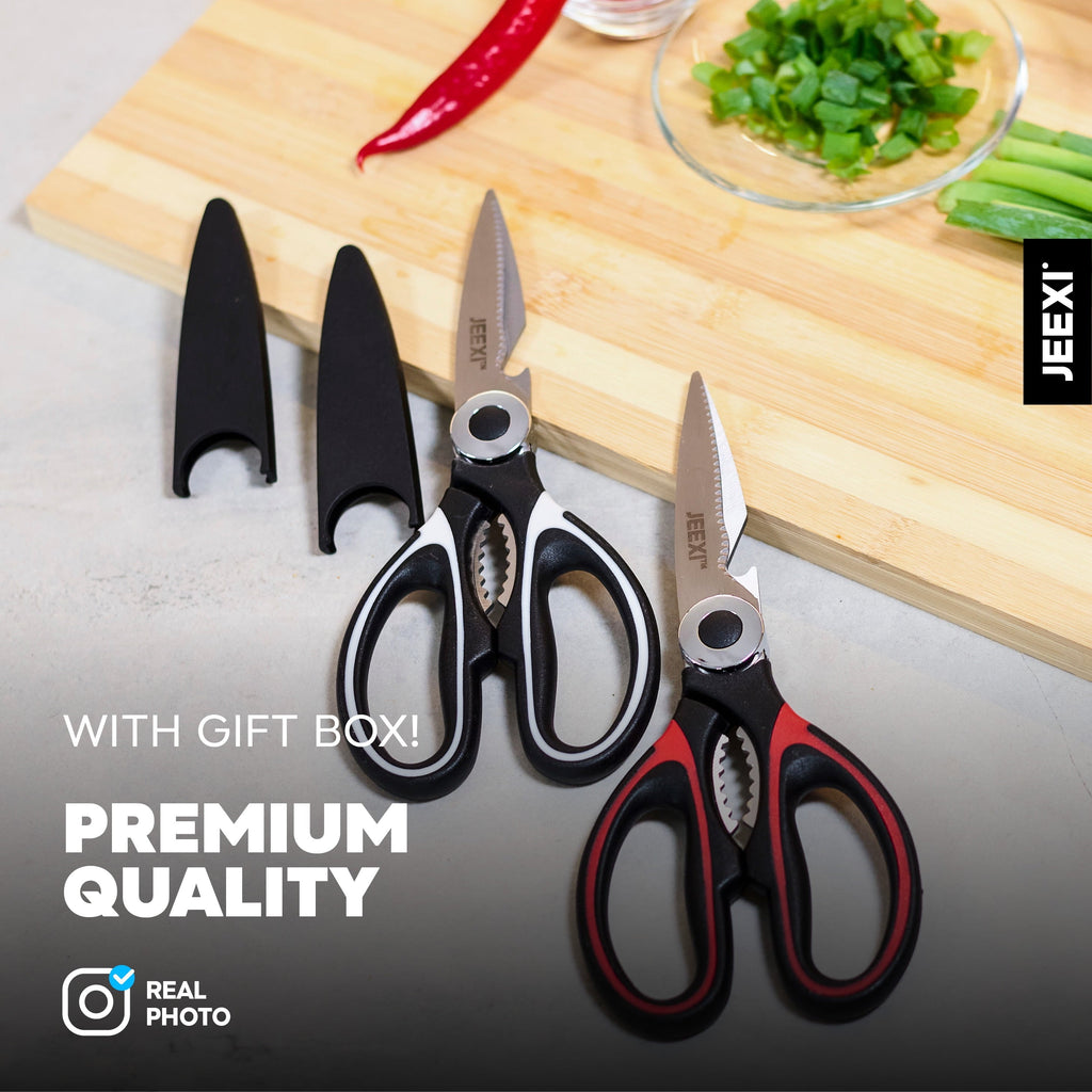 Ergonomic Manual 3 Pack Kitchen Scissors, Ultra-Sharp Premium Stainless Steel Heavy Duty Kitchen Shears & Multi Purpose Poultry Shears... - Multi-Functional Manual Food Chopper & Slicer Detail