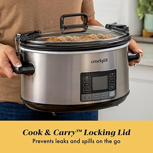 Large Capacity Crock-Pot 7 Quart Portable Programmable Slow Cooker with Timer S27U - Digital Crock Pot Slow Cooker for Family Meals Detail