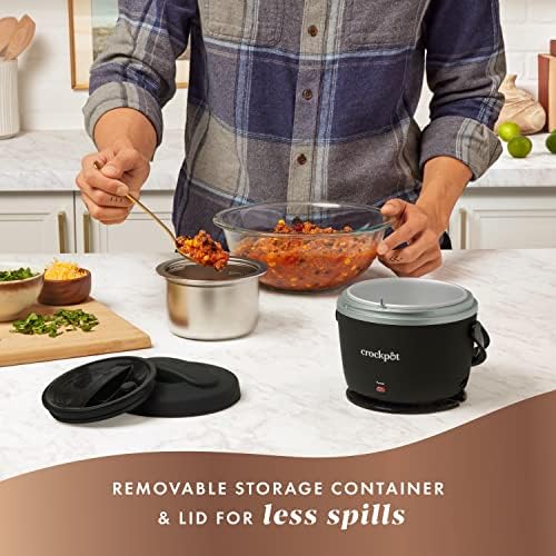 Leak-Proof Crock-Pot Electric Lunch Box Food Warmer 20oz – Black S26G - Portable Electric Lunch Box Food Warmer Detail