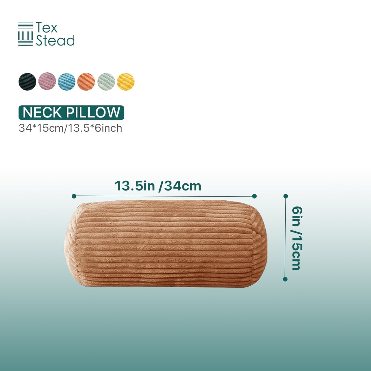 Orthopedic Support Multifunctional Long Pillow- uitable for yoga,Lumbar and Neck Support Roll Pillow- Orange（6"x14") - Ergonomic Memory Foam Pillow for Neck Pain Support Detail
