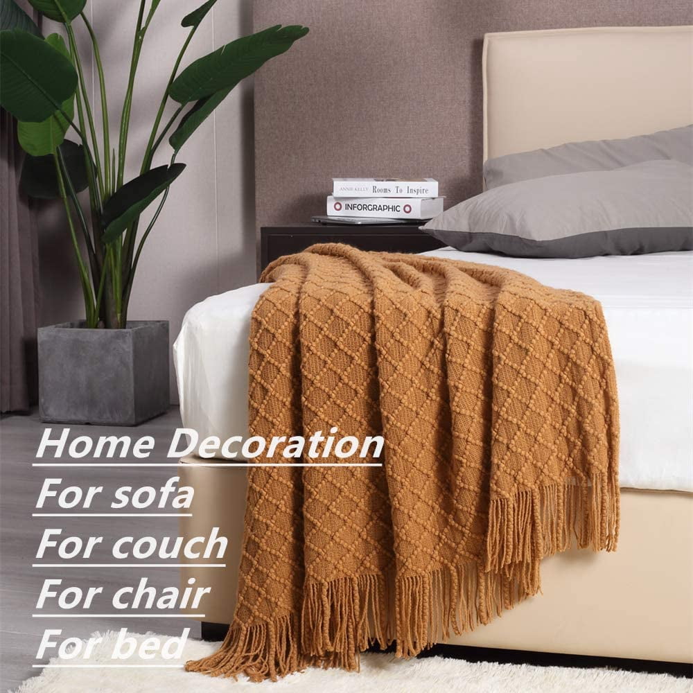 Reversible Sherpa Home Decor Rustic Couch Sofa Chair Bed Throw Blanket, Soft Warm Light Weight in Spring Summer (50''X60'' Brown) - Super Soft Reversible Sherpa Flannel Blanket Detail