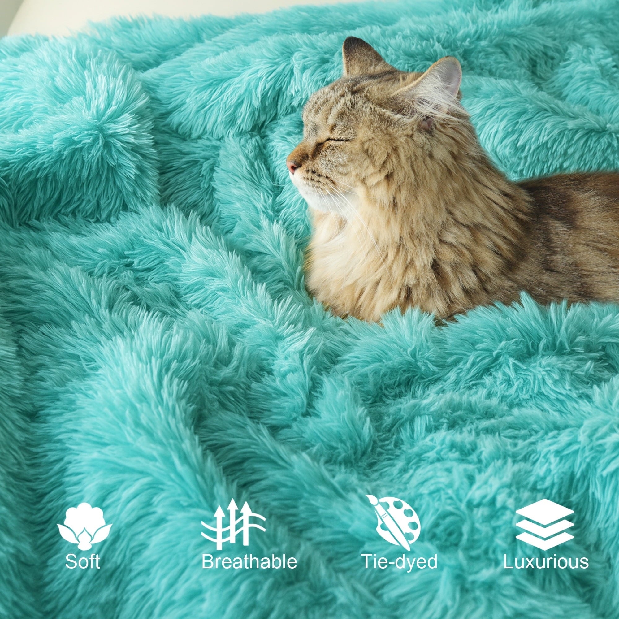 Lightweight Warm Fuzzy Faux Fur Throw Blanket, Reversible Shaggy Sherpa Fleece Blankets,Fluffy Plush Warm Throws for Couch, Bed, 50x60... - Cozy Fleece Throw Blanket for Couch & Bed Detail